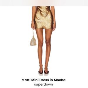 superdown Gold Metallic Mini Dress
